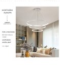 Ver imagem 5 de Lustre Moderno Pendente Anéis Led 3 Arcos Branco Bivolt 60cm Equipe Led