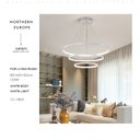 Ver imagem 5 de Lustre Moderno Pendente Anéis Led 3 Arcos Branco Bivolt 60cm Equipe Led