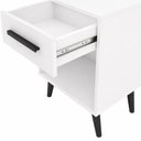 Ver imagem 4 de Mesa de Cabeceira com 1 Gaveta e Nicho Retrô Multimóveis CR35503 Branco