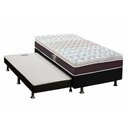 Ver imagem 1 de Cama Box c/Auxiliar Solteiro: Colchão Castor Pocket Class Híbrido + Base CRC Courano Black(88x188)