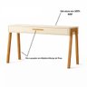 Mesa Escrivaninha Aparador Pés Madeira Quarto Estudo 90x40 Offwhite - 5