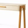Mesa Escrivaninha Aparador Pés Madeira Quarto Estudo 90x40 Offwhite - 4