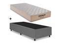 Ver imagem 3 de Cama Box Base Solteiro Cinza Colchao Fit D45 Espuma 88x188 - Ortobom