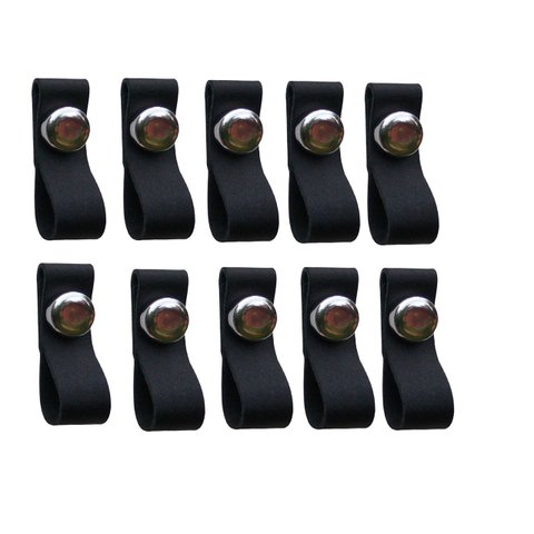 Kit 10 Puxadores Couro Preto