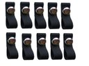Ver imagem 1 de Kit 10 Puxadores Couro Preto