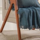 Ver imagem 3 de Kit Manta e 2 Capa de Almofada Decorativa para Sofá Waffle 100% Algodão 120x150cm Azul Cobalt