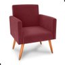 Conjunto Poltronas e Puff Anari Veludo Vinho - 3