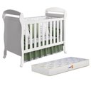 Ver imagem 1 de Berço Mini Cama Danny Branco Fosco com Colchão D18 de 10cm Bege - Reller Móveis