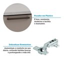Ver imagem 3 de Balcão de Cozinha 120cm 2 Portas e 3 Gavetas sem Tampo Luna Luciane Móveis