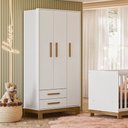 Ver imagem 6 de Jogo Quarto Infantil Q Encanto Slim 3 Peças Berço Cômoda Guarda Roupa Qmovi