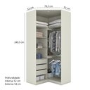 Ver imagem 2 de Guarda Roupa Roupeiro De Canto Módulo 02 Portas Seletto MC05 Closet Areia Jequitibá Henn
