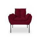 Ver imagem 2 de Poltrona Decorativa Opala Amamentação para Sala Base de Ferro Preto Suede Meecommerce:bordo