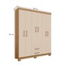 Kit Guarda Roupa 6 Portas 2 Gavetas, Comoda Sapateira e Armário Multiuso Carvalho Off White - 1