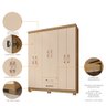 Kit Guarda Roupa 6 Portas 2 Gavetas, Comoda Sapateira e Armário Multiuso Carvalho Off White - 4