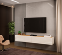 Ver imagem 1 de Rack 136cm Suspenso com 2 Portas Bancada Future Nature/Branco Peternella