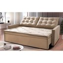 Ver imagem 1 de Sofá Sem Caixa Retrátil e Reclinável 1,65m Cama inBox Studio Suede Velusoft Bege