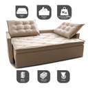 Ver imagem 3 de Sofá Sem Caixa Retrátil e Reclinável 1,65m Cama inBox Studio Suede Velusoft Bege