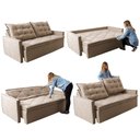 Ver imagem 7 de Sofá Sem Caixa Retrátil e Reclinável 1,65m Cama inBox Studio Suede Velusoft Bege