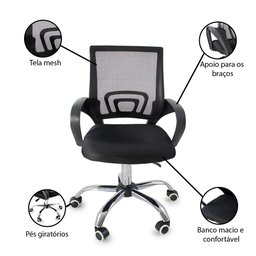 Cadeira de Escritorio Begonia Tela Mesh Ergonomica Giratoria - 2