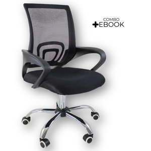 Cadeira de Escritorio Begonia Tela Mesh Ergonomica Giratoria + E-book