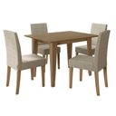 Ver imagem 2 de Conjunto Sala de Jantar Mesa Retangular Kate 120cm 4 Cadeiras Josi Marrom/Carvalho