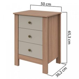 Mesa de Cabeceira 3 Gavetas Maggiore New Móveis Lopas - 3