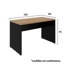 Ver imagem 3 de Escrivaninha Mesa Escritório Retangular com Gaveteiro Suspenso com Chave 120cm Macadâmia e Preto Marrom