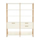 Ver imagem 3 de Estante 2 Gavetas 1 Porta Off White Freijó 145x32x185 cm Dalla Costa