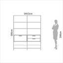 Ver imagem 4 de Estante 2 Gavetas 1 Porta Off White Freijó 145x32x185 cm Dalla Costa