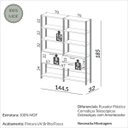 Ver imagem 5 de Estante 2 Gavetas 1 Porta Off White Freijó 145x32x185 cm Dalla Costa