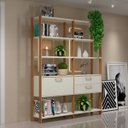 Ver imagem 2 de Estante 2 Gavetas 1 Porta Off White Freijó 145x32x185 cm Dalla Costa
