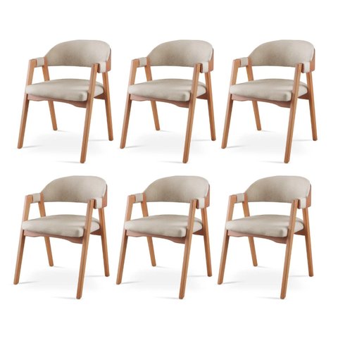 Kit 6 Cadeiras para Mesa de Jantar Gaia