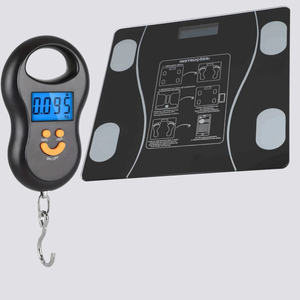 Kit Balança Digital 50kg com Gancho, Balança Corporal Bluetooth Controle de Peso com Aplicativo