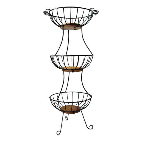 Fruteira 3 Andares Redonda Minas Rústico 3 Andares Redondo