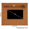 Painel Ripado para Tv até 75 Polegadas 275,7cm X 240cm Freijó Pratic Dj Móveis - 3
