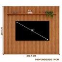 Ver imagem 3 de Painel Ripado para Tv até 75 Polegadas 275,7cm X 240cm Freijó Pratic Dj Móveis