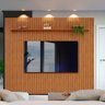 Painel Ripado para Tv até 75 Polegadas 275,7cm X 240cm Freijó Pratic Dj Móveis - 1