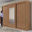 Ver imagem 5 de Guarda-Roupa Casal com Espelho 3 Portas de Correr 3 Gavetas Valsa Espresso Móveis