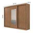 Ver imagem 4 de Guarda-Roupa Casal com Espelho 3 Portas de Correr 3 Gavetas Valsa Espresso Móveis