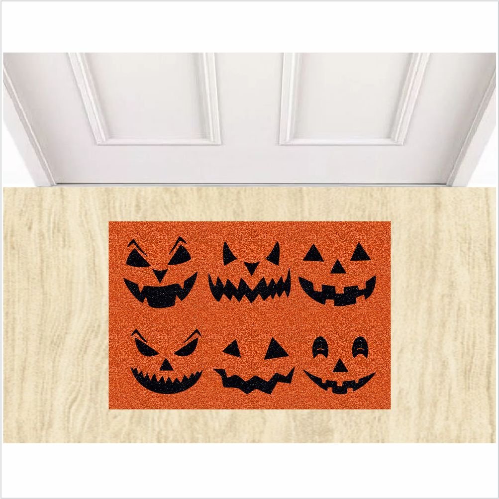 TAPETE DECORAÇÃO DE HALLOWEEN MEDIDA PORTA ABÓBORA COM LARANJA,