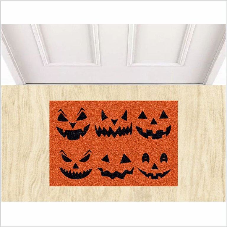 TAPETE DECORAÇÃO DE HALLOWEEN MEDIDA PORTA ABÓBORA COM LARANJA,