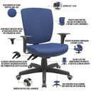 Ver imagem 4 de Kit 03 Cadeiras de Escritório Diretor Office Base Giratória Preto Alta Flexi P03 Vinil Azul - Lyam L