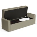Ver imagem 5 de Calçadeira Báu King Size Atena 195cm Capitonê Veludo Bege - Desk Design