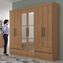 Ver imagem 5 de Guarda-Roupa Casal com Espelho 6 Portas 4 Gavetas Zeus Plus