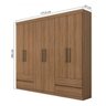 Guarda-Roupa Casal 6 Portas 4 Gavetas Zeus Plus Espresso Móveis - 4
