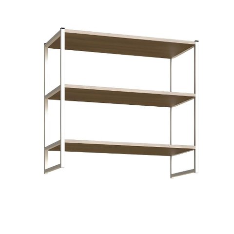 Nicho Aéreo com 3 Prateleiras 66cm Suspenso Mac Branco Cor:macadâmia com Branco