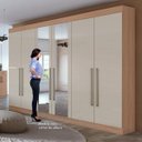 Ver imagem 5 de Guarda-Roupa Casal 6 Espelhos 6 Portas 4 Gavetas Castellaro Espresso Móveis