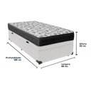 Ver imagem 2 de Cama Ortobom D33 Solteiro com Box Baú Bege Iso100 Cor:branco