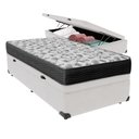 Ver imagem 1 de Cama Ortobom D33 Solteiro com Box Baú Bege Iso100 Cor:branco