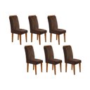 Ver imagem 1 de Kit 2 Cadeiras Sala Jantar Amsterdã 6 Un Capuccino Suede Marrom Rufato
